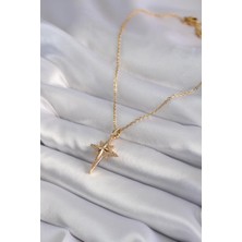Ely Shop Kutup Yıldızı Gold Renk Yaz Kolye