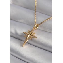 Ely Shop Kutup Yıldızı Gold Renk Yaz Kolye