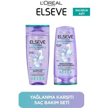 Elseve Hydra Pure Salisilik Asit Içeren Yağlanma Karşıtı Nemlendirici Şampuan + Saç Kremi Seti