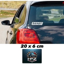 Hfz Works Sanayi Performance ( Beyaz ) 20 x 6 cm Oto Sticker Arka Cam Yazısı