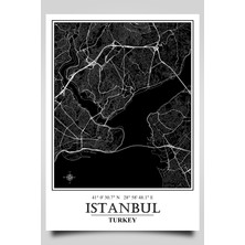 Hari Tasarım Istanbul Şehir Haritası Çerçevesiz Poster-Tarihi Yarımada Temalı-Harita Sanatı, Map Art Design