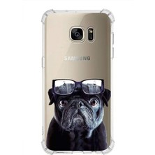 Printify Samsung Galaxy S7 Edge Uyumlu Köpek 3 Baskılı Şeffaf Köşe Korumalı Antişok Kılıf