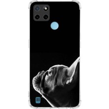 Printify Realme C21Y Uyumlu Köpek 1 Baskılı Şeffaf Köşe Korumalı Antişok Kılıf