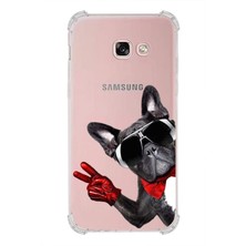 Printify Samsung Galaxy A5 (2017) Uyumlu Köpek 2 Baskılı Şeffaf Köşe Korumalı Antişok Kılıf