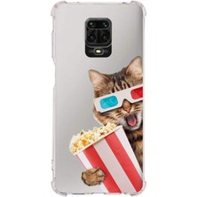 Printify Xiaomi Redmi Note 9 Pro Uyumlu Kedi 1 Baskılı Şeffaf Köşe Korumalı Antişok Kılıf