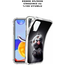 Printify Samsung Galaxy A55 Uyumlu Kedi 2 Baskılı Şeffaf Köşe Korumalı Antişok Kılıf