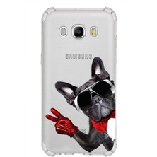 Printify Samsung Galaxy J5 2016 Uyumlu Köpek 2 Baskılı Şeffaf Köşe Korumalı Antişok Kılıf