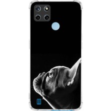 Printify Realme C25 Uyumlu Köpek 1 Baskılı Şeffaf Köşe Korumalı Antişok Kılıf