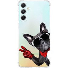 Printify Samsung Galaxy A34 Uyumlu Köpek 2 Baskılı Şeffaf Köşe Korumalı Antişok Kılıf