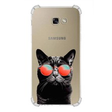 Printify Samsung Galaxy A7 (2017) Uyumlu Kedi 3 Baskılı Şeffaf Köşe Korumalı Antişok Kılıf