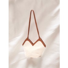 Bag Flower Garnili Kanvas Tote Çanta Ante Kalp