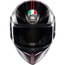 Agv K1 S Lap Matt Black Grey Red Kapalı Kask