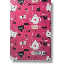 Pembe Pasaj Çizgisiz Defter Çaydanlık Temalı Notebook Defter 14CM x 21CM Notebook