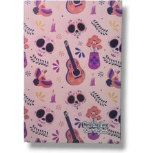 Pembe Pasaj Çizgisiz Defter Müzik Sever Temalı Notebook Defter 14CM x 21CM Notebook