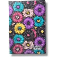 Pembe Pasaj Çizgisiz Defter Donut Temalı Notebook Defter 14CM x 21CM Notebook