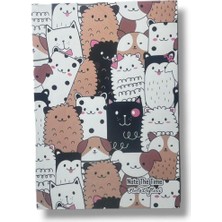 Pembe Pasaj Çizgisiz Defter Sevimli Köpek Temalı Notebook Defter 14CM x 21CM Notebook