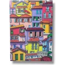 Pembe Pasaj Çizgisiz Defter Ev Temalı Notebook Defter 14CM x 21CM Notebook