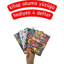 Pembe Pasaj Karışık Figürlü 4'lü Defter Seti