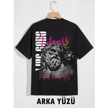 Won Black Unisex Odin Baskılı Ithal T-Shirt %96 Pamuk Owersize