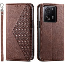 Manyi Mall Xiaomi 13T El Kayışı Eşkenar Dörtgen Şekli Günlük Kullanım Standı Cüzdan Için Flip Case (Yurt Dışından)