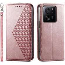 Manyi Mall Xiaomi 13T El Kayışı Eşkenar Dörtgen Şekli Günlük Kullanım Standı Cüzdan Için Flip Case (Yurt Dışından)