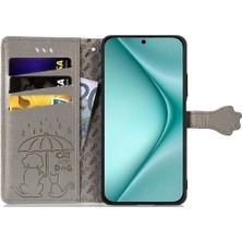 Manyi Mall Huawei Pura 70 Pro Için Flip Case Kısa Kayış Karikatür Hayvanlar Darbeye (Yurt Dışından)