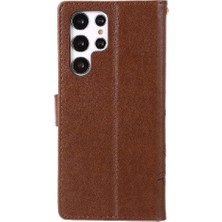 Manyi Mall Samsung Galaxy S24 Ultra Kart Tutucu Kickstand Pu Deri Için Filp Durumda (Yurt Dışından)