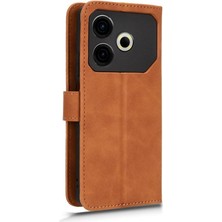 Manyi Mall Tecno Pova 6 Neo Pu Deri Yan Toka Cüzdan Kart Yuvaları Için Flip Case (Yurt Dışından)