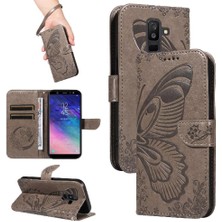 Manyi Mall Samsung Galaxy A6 Artı Kredi Kartı Yuvası Kabartmalı Yüksek Flip Case (Yurt Dışından)