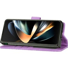 Manyi Mall Samsung Galaxy Z Için Flip Case Fold 4 Premium Kart Yuvaları Nakit Cep (Yurt Dışından)