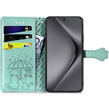 Manyi Mall Huawei Pura 70 Ultra Darbeye Kısa Kayış Karikatür Hayvanlar Için Flip Case (Yurt Dışından)