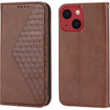 Manyi Mall IPhone 14 Için Flip Case Pro Eşkenar Dörtgen Şekli Standı Günlük Kullanım Cüzdan El Kayışı (Yurt Dışından)