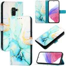 Colorful Shop Samsung Galaxy A8 2018 Mermer Desen Cüzdan Kickstand Pu Deri (Yurt Dışından)