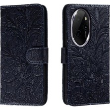 VShop Honor 100 Pro Için Dantel Çiçek Pu Telefon Kılıfı (Yurt Dışından)