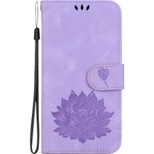 VShop Honor X8 5g Için Lotus Kabartmalı Deri Kılıf (Yurt Dışından)