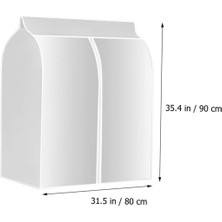 Fsfeng Giysi Kılıfı Dolap Için Askılı Giysi Çantaları Saklama Bez Koruyucu Giysiler Için Saklama Torbaları Yarı Saydam Giyim Çantası Elbise Askısı Çantası Peva - Elbise Kılıfı Beyaz (Yurt Dışından)