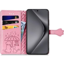 YH Mall Huawei Pura 70 Ultra Darbeye Kısa Kayış Karikatür Hayvanlar Için Flip Case (Yurt Dışından)