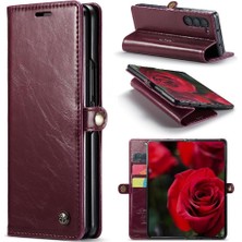 YH Mall Samsung Galaxy Z Için Flip Case Fold 6 5g Retro Cüzdan Kapak Çılgın At (Yurt Dışından)