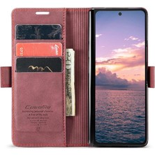 YH Mall Samsung Galaxy Z Için Flip Case Fold 6 5g Kılıf Kart Yuvası Kickstand Manyetik (Yurt Dışından)