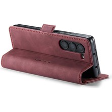 YH Mall Samsung Galaxy Z Için Flip Case Fold 6 5g Kılıf Kart Yuvası Kickstand Manyetik (Yurt Dışından)