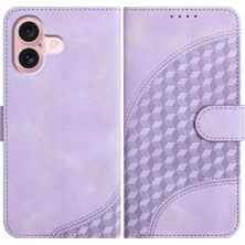 YH Mall IPhone 16 Için Flip Case Pu Deri Kapak Çevirin Geometrik Desen Flip Case (Yurt Dışından)