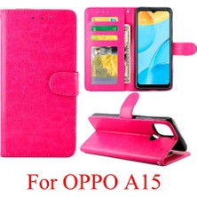 Mays Shop Oppo A15 Darbeye Dayanıklı Manyetik Kapatma Pu Deri Kickstand Için Flip Case (Yurt Dışından)