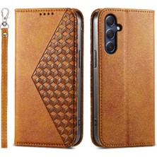 Mays Shop Samsung Galaxy M54 Cüzdan Için Flip Case El Kayışı Standı Günlük Kullanım Eşkenar Dörtgen (Yurt Dışından)