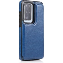 Mays Shop Cüzdan Kılıf Için Huawei P40 Pro Çift Manyetik Toka Kart Yuvaları Pu ile (Yurt Dışından)