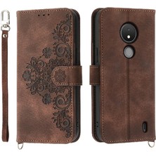 Mays Shop Nokia C21 Kabartmalı Darbeye Bileklik Çoklu Kredi Kartı Için Flip Case (Yurt Dışından)