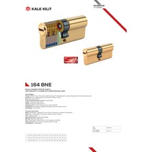 Kale Kilit | 164 BME Kilit Silindiri, Emniyet Kartlı Mandallı Bilyalı Kilit Göbeği [68 mm, Nikel]