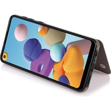 Mays Shop Samsung Galaxy A21 Için Kart Tutucu Kılıf ile Cüzdan Pu Deri Desen (Yurt Dışından)