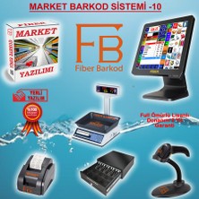 Fiber Barkod Market Barkod Sistemi-10 Full Sistem / Fiber Barkod