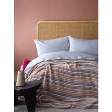 Bedline Şönil Triko Battaniyeli Nevresim Seti Çift Kişilik Mona Lila