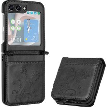 Mays Home1 Samsung Galaxy Z Flip6 Manyetik Kapatma Bilek Kayışı Pu Kart Için Flip Case (Yurt Dışından)